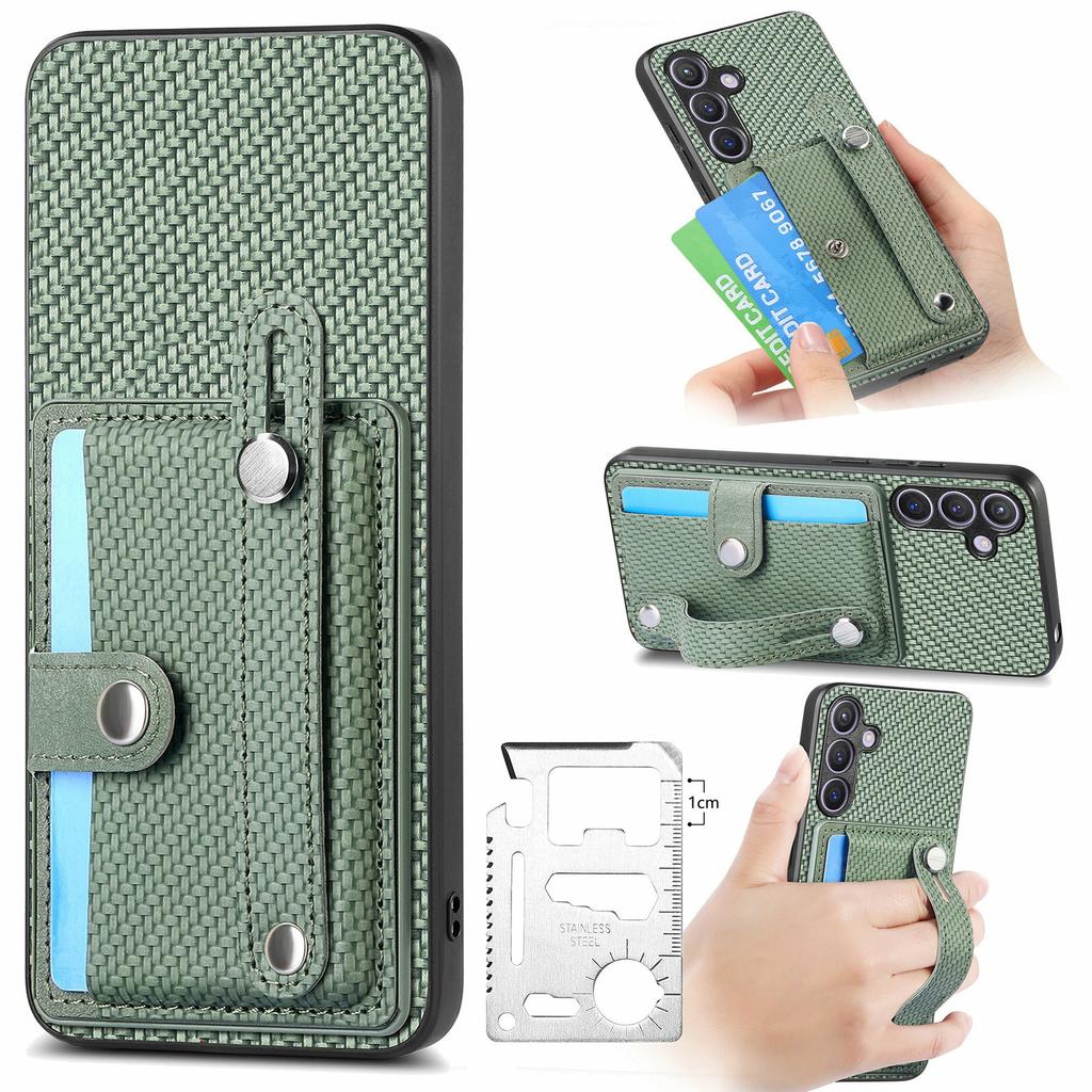 For Samsung Galaxy A16 4G/5G Case Wristband Anti-Drop Leather Back Cover Card Holder
