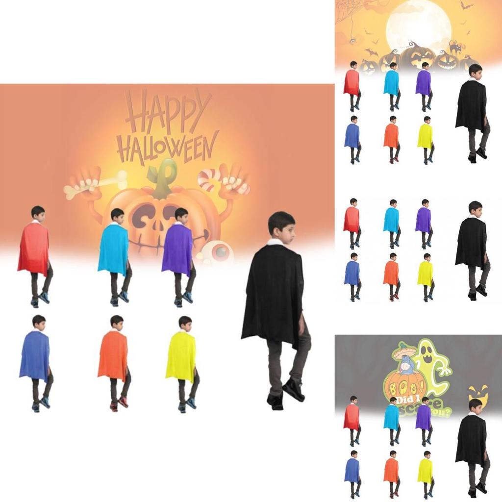 Short Kids Halloween Cloak For Stage Performance And Cosplay In Vibrant Colors