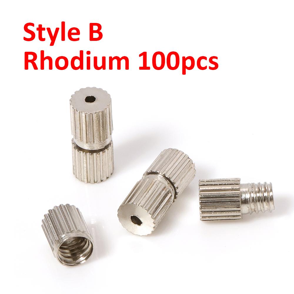 100pcs Cylinder Fasteners Buckles Closed Beading End Clasp Screw Clasps for DIY Bracelet Necklace Connectors Jewelry Making