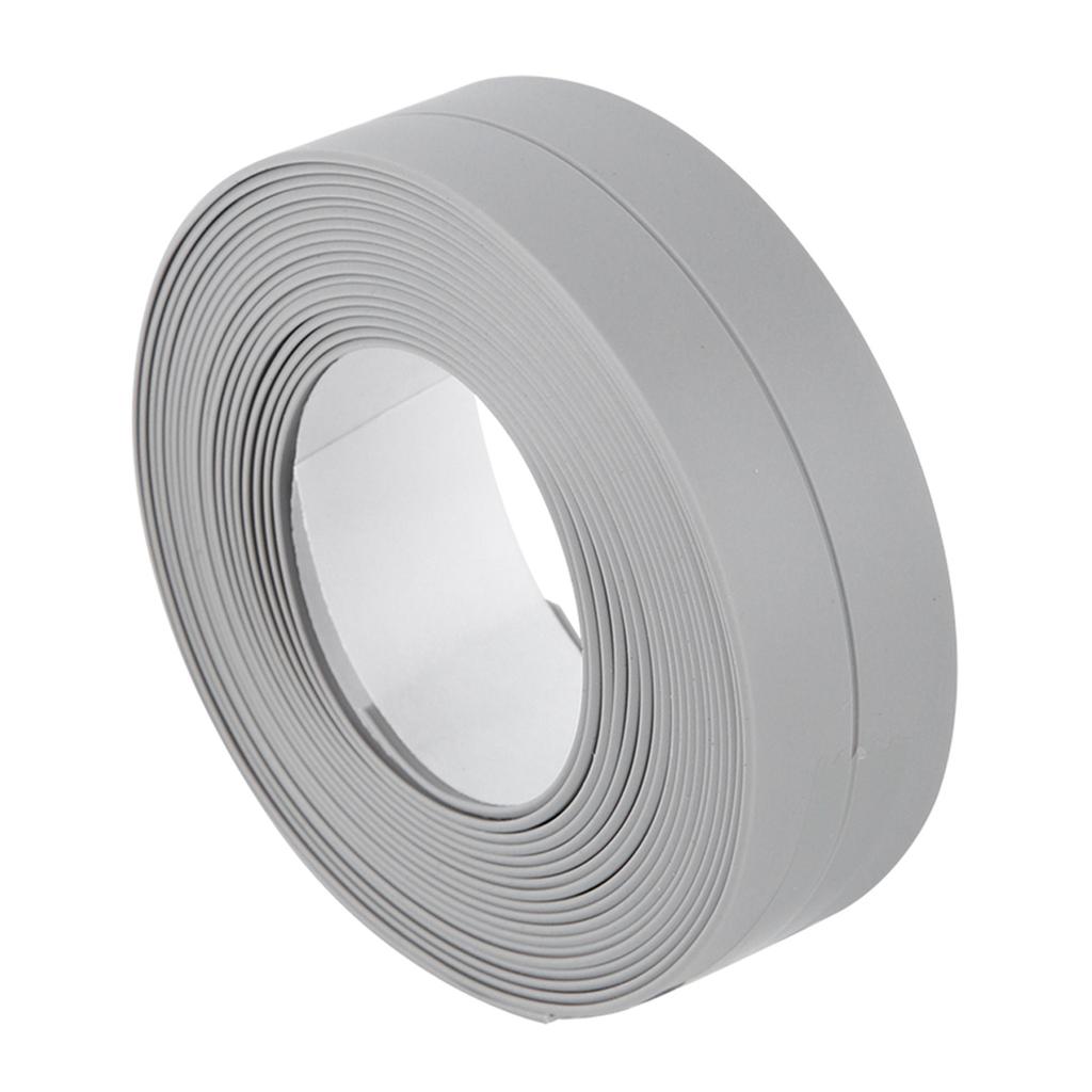 Selvklebende tetningslist for bad og vegg Vaskekumkantlist Kjøkken (#3 Grå 38mm x 3.2m)