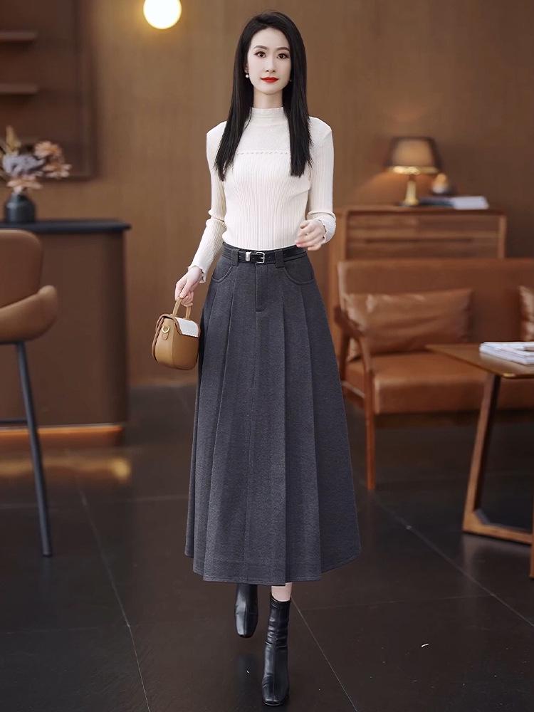 High-Waisted Pleated A-Line Skirt for Women – 2025 Autumn/Winter Collection