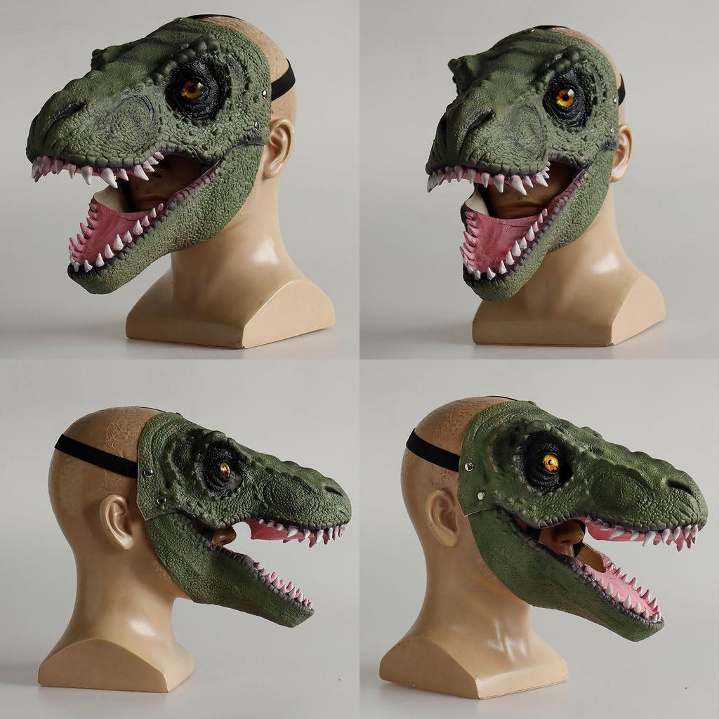 Jurassic World Dinosaur Latex Mask Headgear Tyrannosaurus Rex Halloween Cosplay Prop