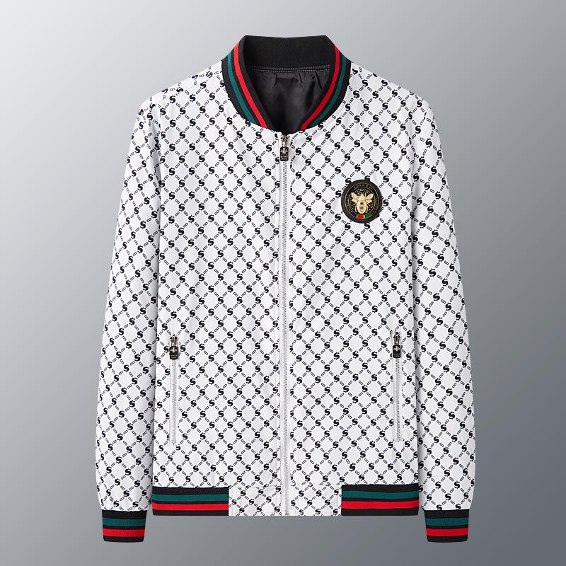 Europeisk Vår/Höst Herr Casual Jacka med Baseballkrage och Bokstaven S Tryck