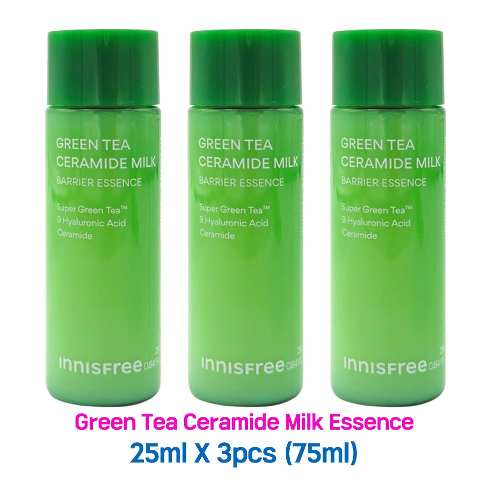 3pcs/75ml_[INNISFREE] Green Tea Ceramide Milk Essence 25ml (Sample)