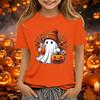 Kids Halloween Printed Short Sleeve T-Shirt, Round Neck Loose Fit Top for Boys Girls Casual Wear