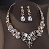3pcs Women's Zircon Sets with Crystal Rhinestones, Women's Necklaces, Earrings Sets, Wedding Accessories