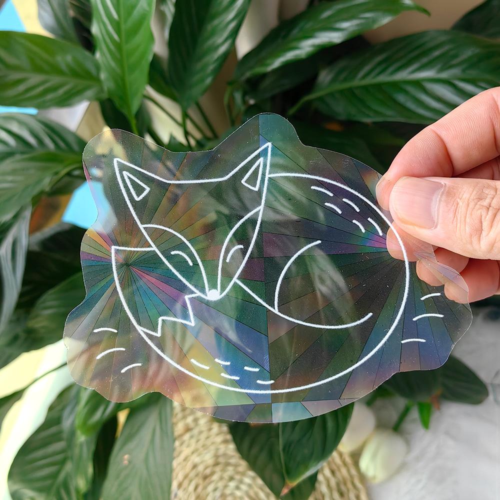 SC045-068 Window Decals for Bird Strikes Prismatic Sun Catcher PVC Rainbow Glass Stickers to Save Birds from Glass Collisions
