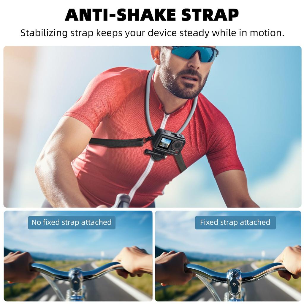 BRDRC Action Camera Necklace Mount for Go Pro with Magnetic Phone Clip for OSMO Action 5 Pro 4 3 Pocket 3 Insta 360 X4 X3 ACE PRO iPhone Recording