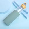 Bamboo Lid Glass Water Bottle with Silicone Sleeve