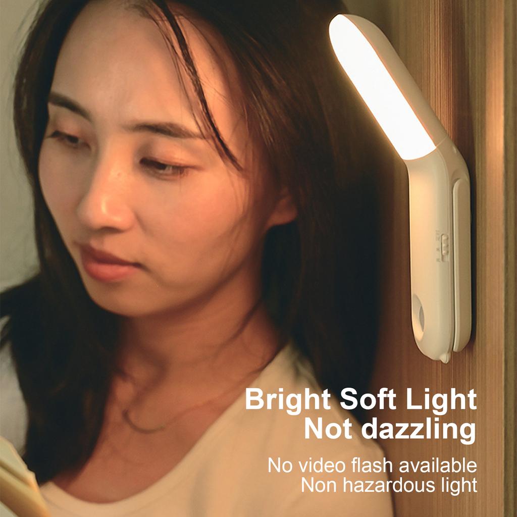 LED Night Light Touch Control Cabinet Light with 3 Color Temperature Stepless Dimming Wardrobe Light 270 Degrees Rotatable Reading Light with Hook St