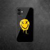 Smiley ansiktsmønster herdet glass telefondeksel for iPhone Samsung Galaxy OnePlus Oppo Xiaomi Redmi Note SA 7 8 9 10 11 12 13 14 20 21 22 53 Pro Ultra