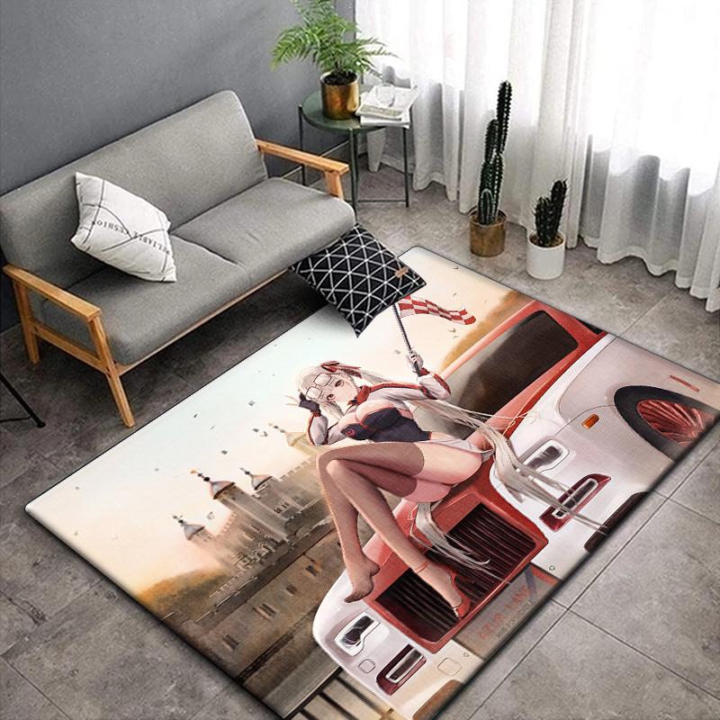 Anime Car Beauty Carpet for Living Room,Soft Flannel Rug for Bedroom ,Anti-Slip  BATHROOM Mat, Baby Play mat,Boys' Room Decor