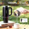 FUGURNG BESTJOY 1000ml Isolierter Doppel-Getränkebecher mit Griff
