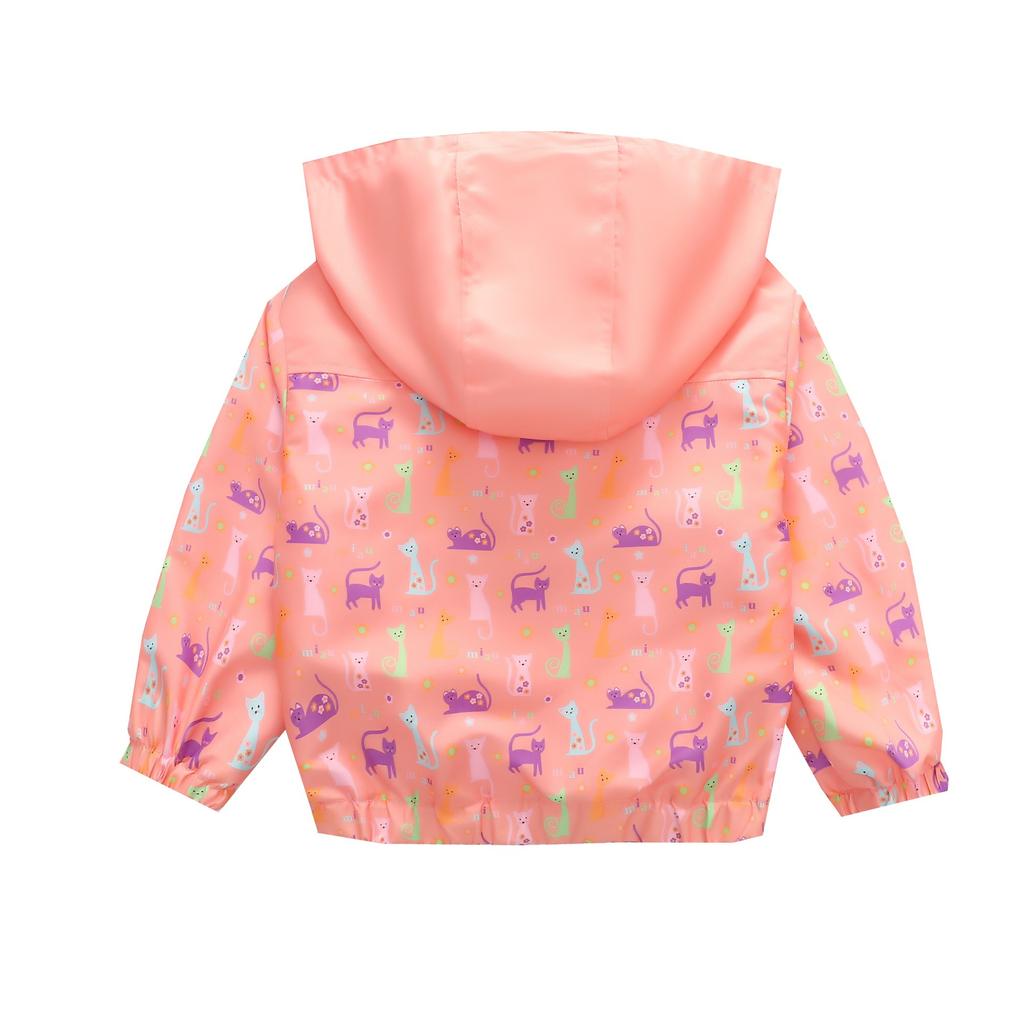 Boys and Girls Children's Clothing In Small Children Printed Fashion Splicing Casual Hooded Zipper Jacket Jacket