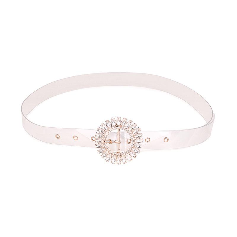 New Eye Glass Diamond Japanese Buckle Diamond Women's Fashion Belt Versatile European and American Belt