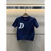 Di Jia 2026 Early Autumn Rhinestone Knit Short Sleeve Loose Women's Sweater