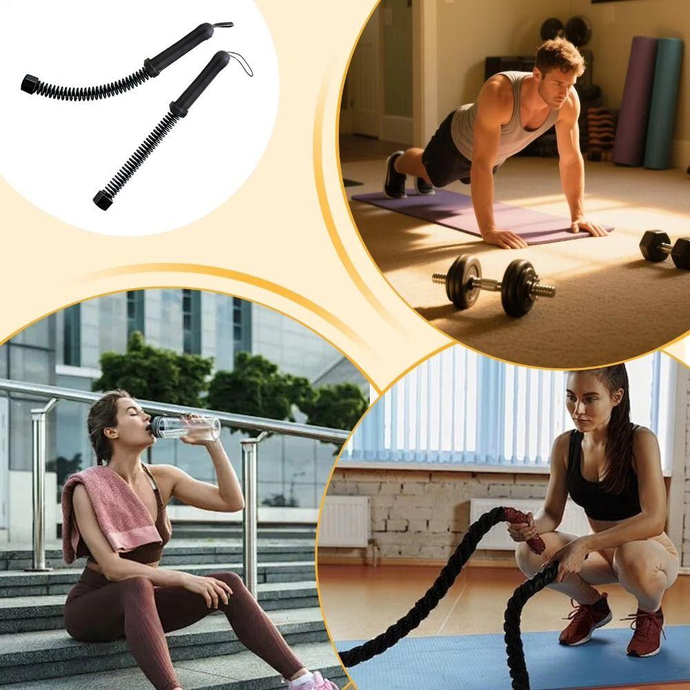 Non-slip Handle Cordless Battle Rope Stainless Steel Spring Arm Expander  Home Gym