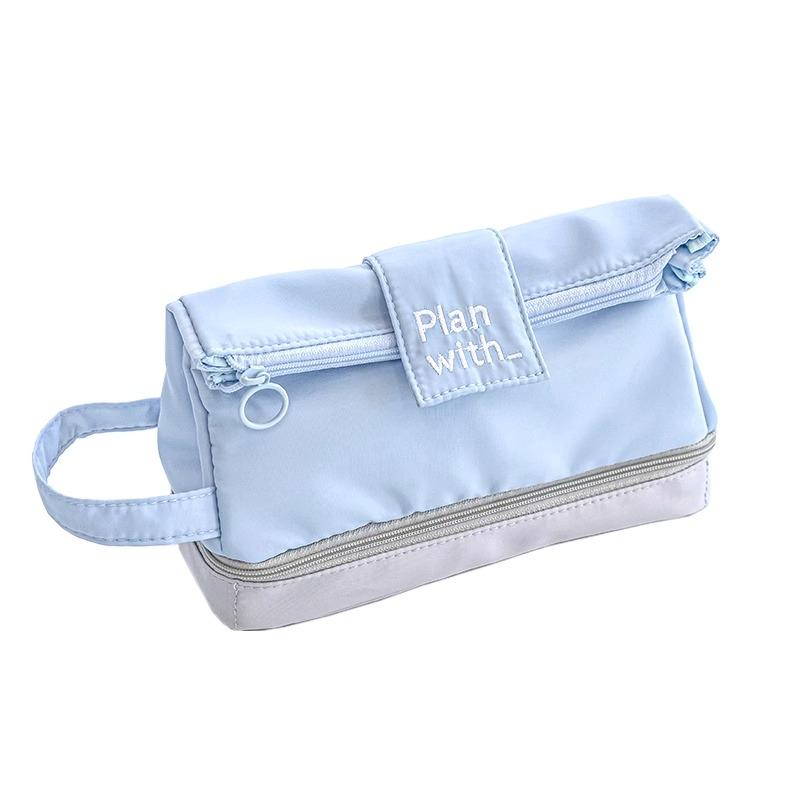 

Картонная сумка для молока, пенал для ручек, 2 отделения, большая вместимость с ручкой, сумка для хранения канцелярских принадлежностей, школьных принадлежностей