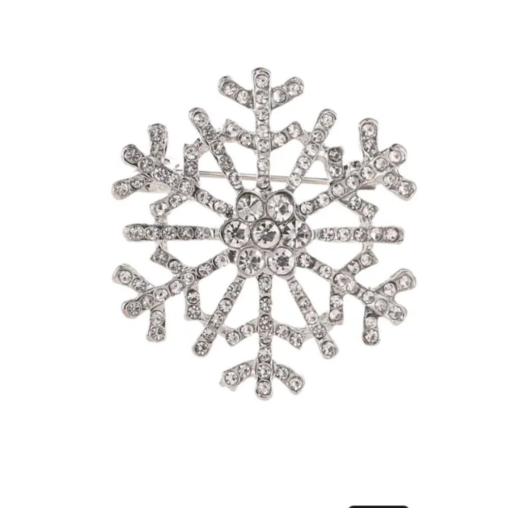 

Zinc Zinc Zinc Alloy Creative Snowflake Brooch Zircon Fashionable Decoration серебряный