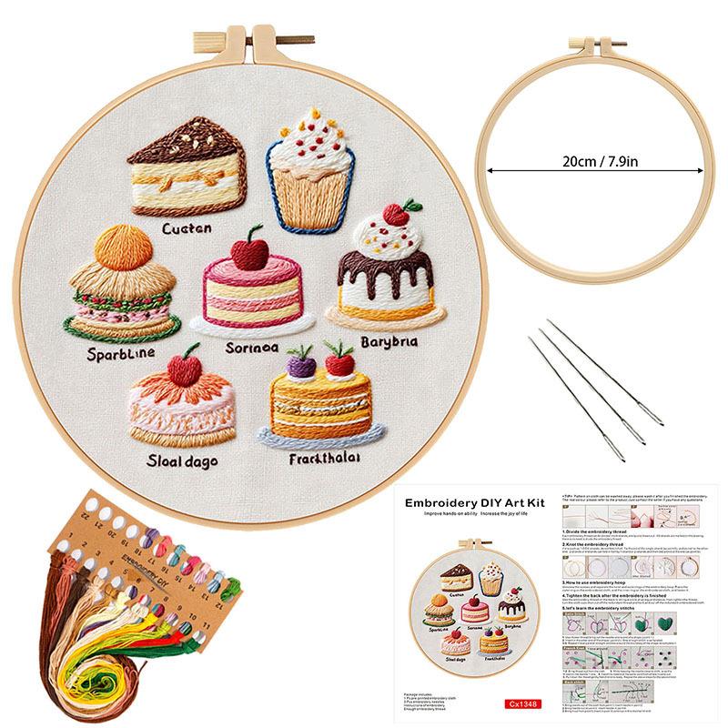 New Embroidery Diy Handmade Material Pack Cake Dessert Embroidery