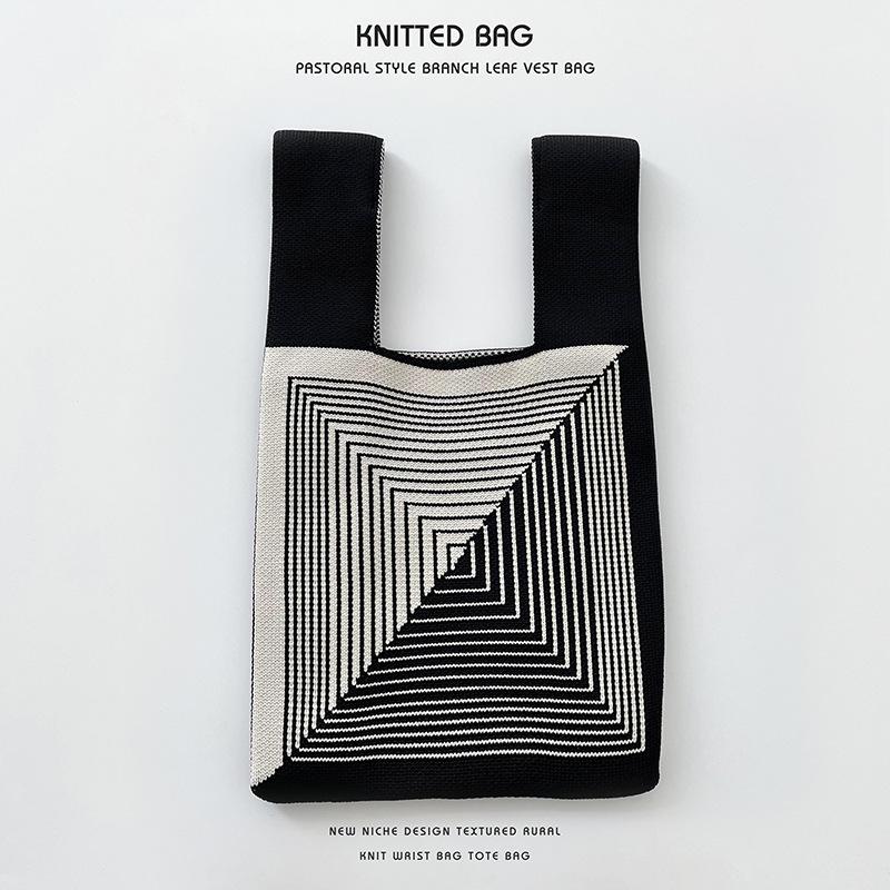 Colorful Knitted Handbags: Women's Fashion Shoulder Bags & Vest Waistcoat Styles