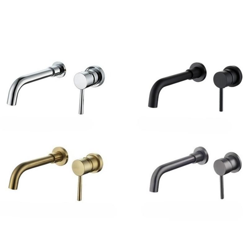 Concealed Wall-Mounted Two-Piece Set Modern Basin Bathroom Sink Embedded Basin Faucet