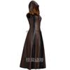 Amazon Wishebay European and American Hot-Selling Style, Chest-Tie Five-Size Sleeveless Hooded Long Leather Skirt in Stock