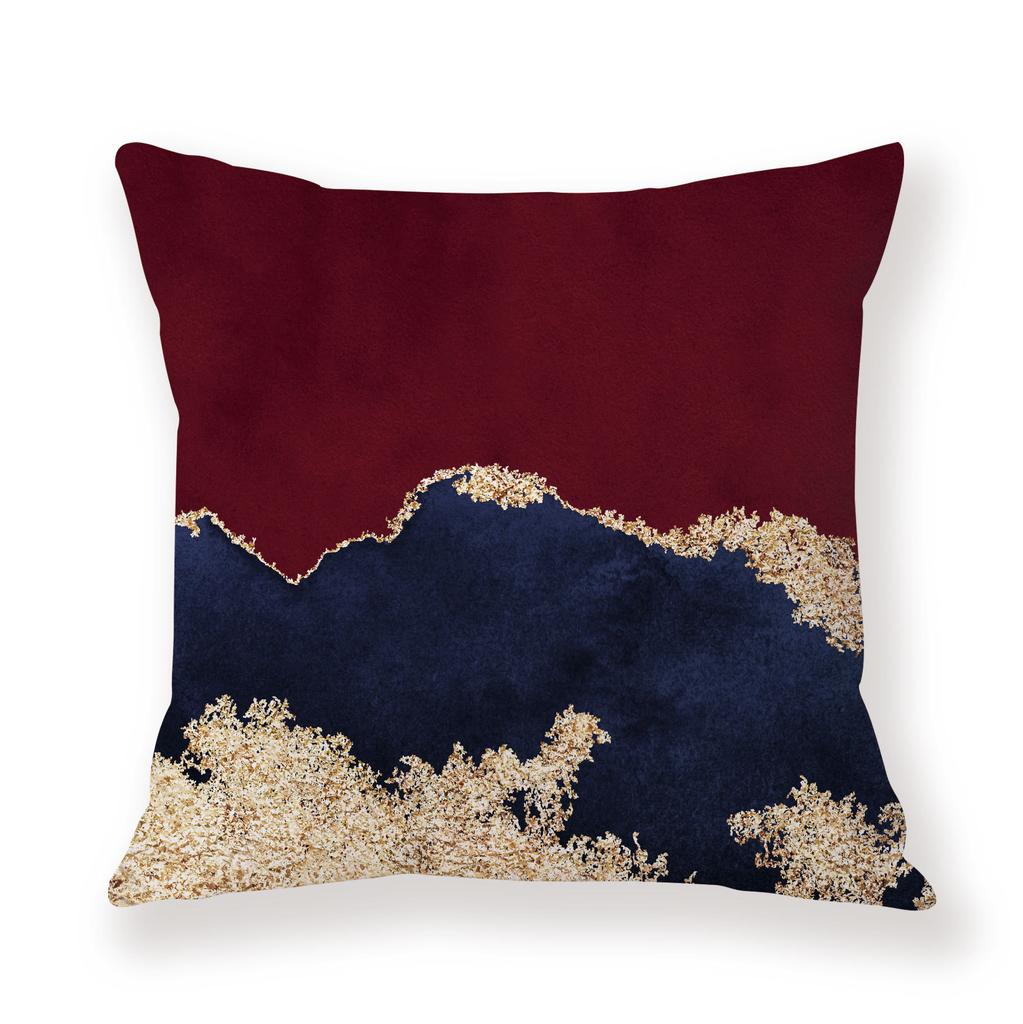 Watercolor Ins Wind Flashing Plush Pillowcase Contrasting Color Creative Model Room Decoration Pillow Car Sofa