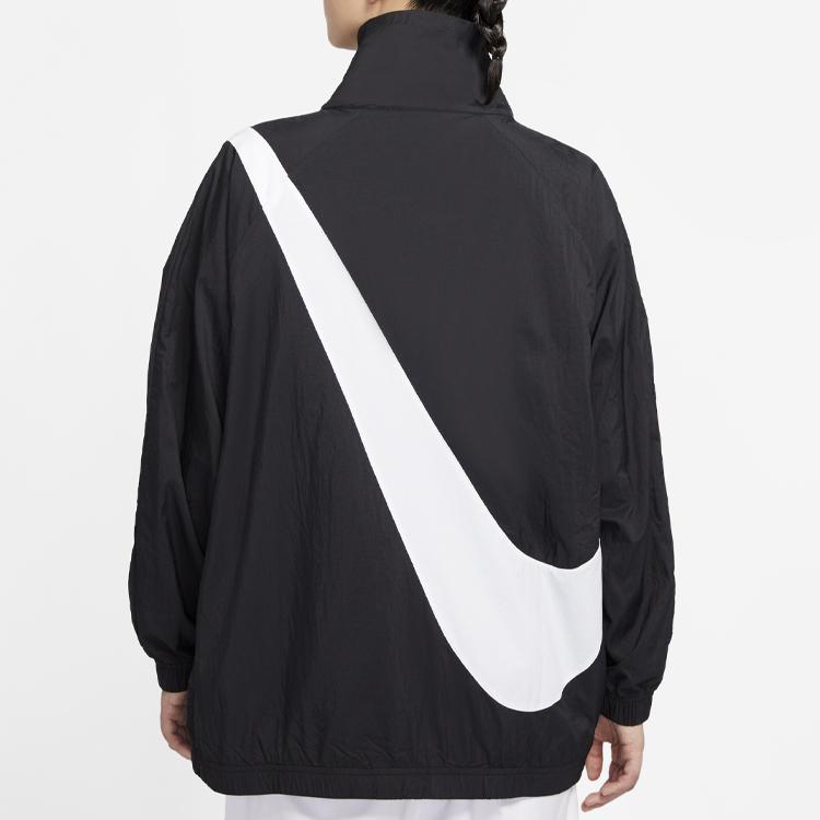 Nike Sportswear Swoosh Woven Long-Sleeve Jacket For Spring Women Jackets Black DA0981-010
