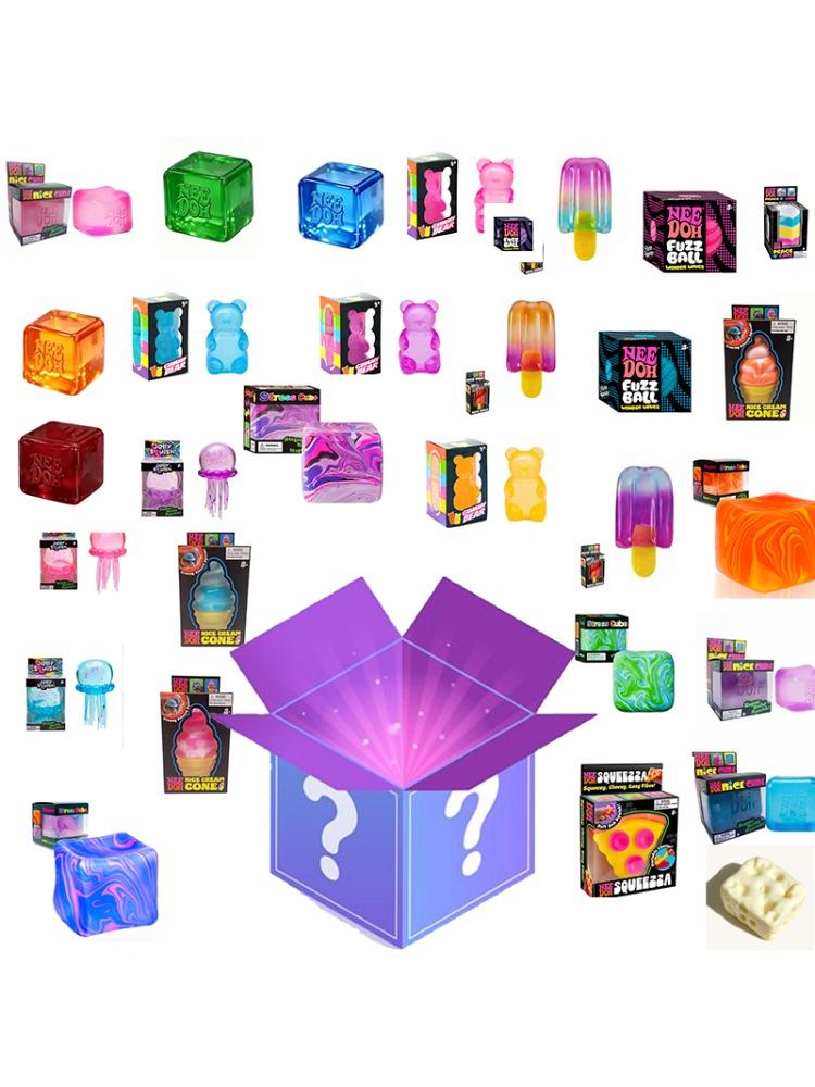30Pcs Needoh Squishy Surprise Box Soft Stress Relief Fidget Toys Sensory Squeeze Toys For Kids Adults Gift