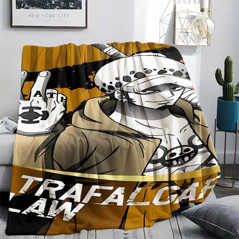 One Piece Charakter Print Flaneldecke, Hohe Qualität, Bequem für alle Jahreszeiten, Heimdekoration, Wärme und Komfort, Perfekt für Weihnachtsgeschenke