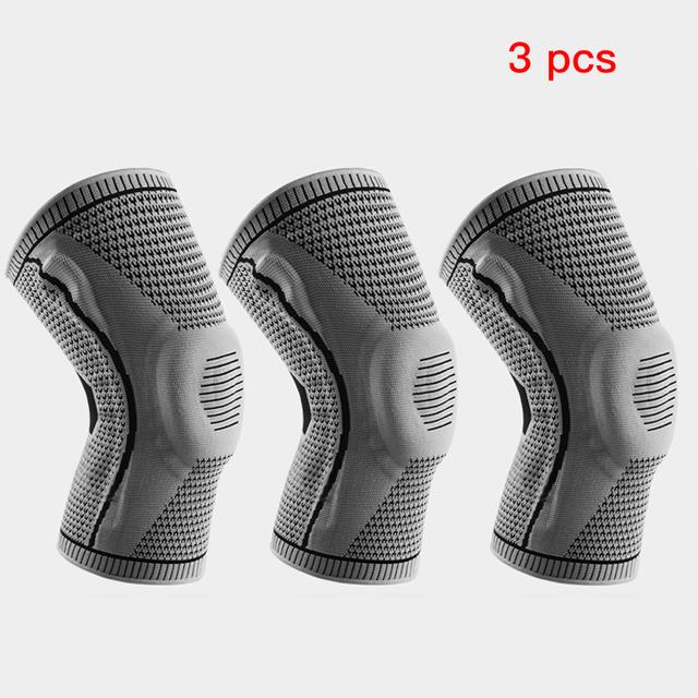 Silicone Full Knee Sleeve Brace Strap Patella Medial Compression Protection Sport Pads Knee Relief  Workout Sports