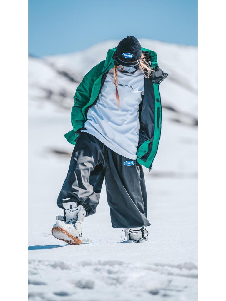 Pantaloni de schi retro americani cu model herringbone: Impermeabil, Rezistent la uzură, Căldură de iarnă, Unisex.