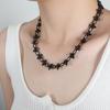 Collana con rivetto punk hip hop a forma di giunzione, vento neutro, in acciaio al titanio, regina madre occidentale, personalità versatile, catena per clavicola da donna