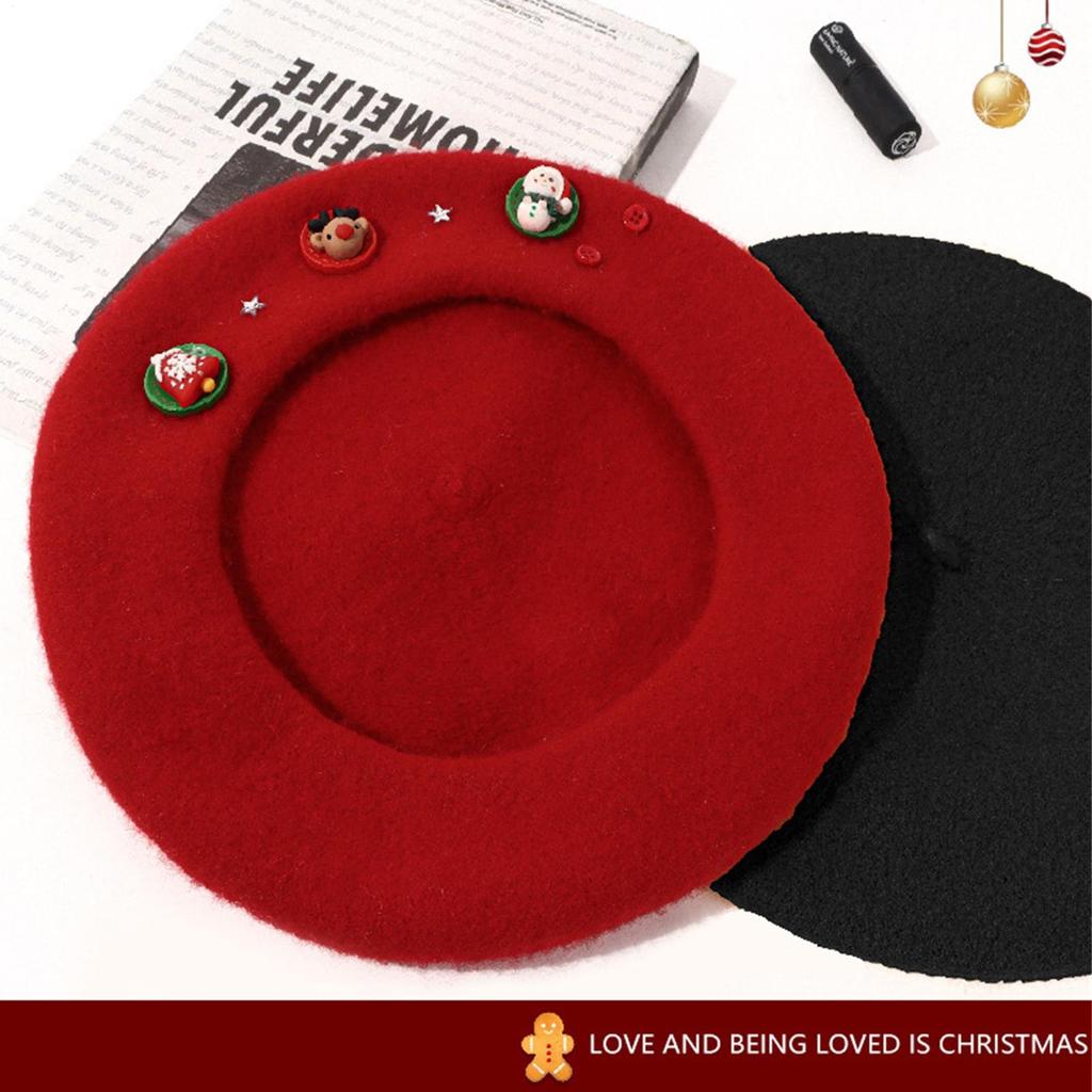 Beret Hat Christmas Decoration Beret Winter Caps For Winter Fall Artist Girls Women Ladies Dress Costume Birthday Holiday