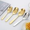 Zhishi 304 Stainless Steel Golden Flat Bottom Spoons