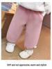 Meng Tang Tang Girls' Plus Velvet Cartoon Pants - Stylish Winter Wear for Kids