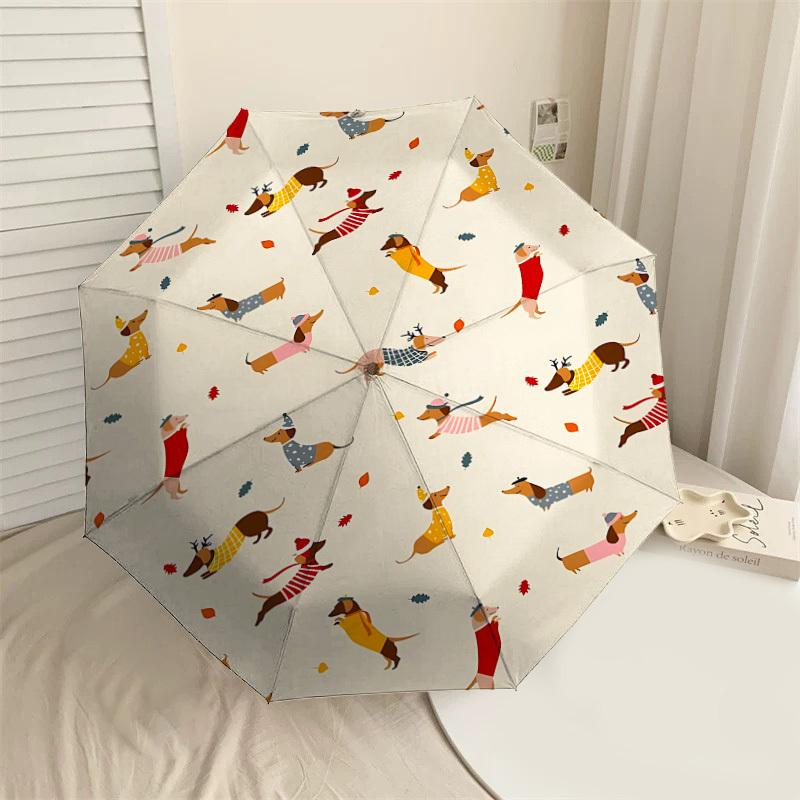 

1PC Dogs autumn Automatic Open/Close Umbrella with Windproof, 8-Rib Sturdy Canopy, Durable Ribs, Fashionable Design1301A
