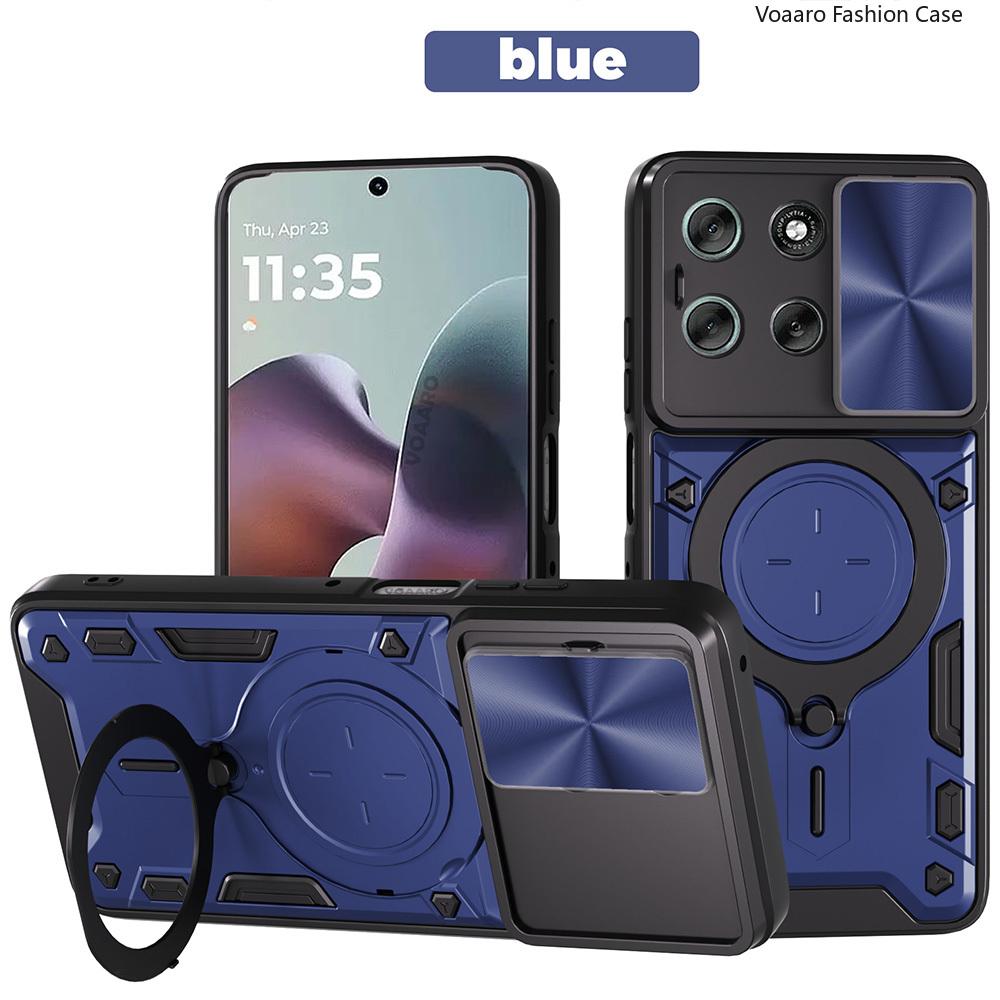 Slide Lens Armor Funda for Motorola Moto G56 5G Case for Motorola Moto G86 5G Case Magnetic Ring Stand Holder Cover