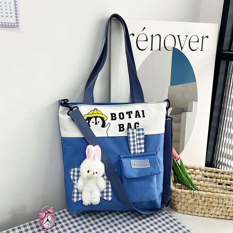 Tuition Bag Junior High School Students Large-capacity New Contrasting Color Shoulder Bag Sweet Messenger Bag