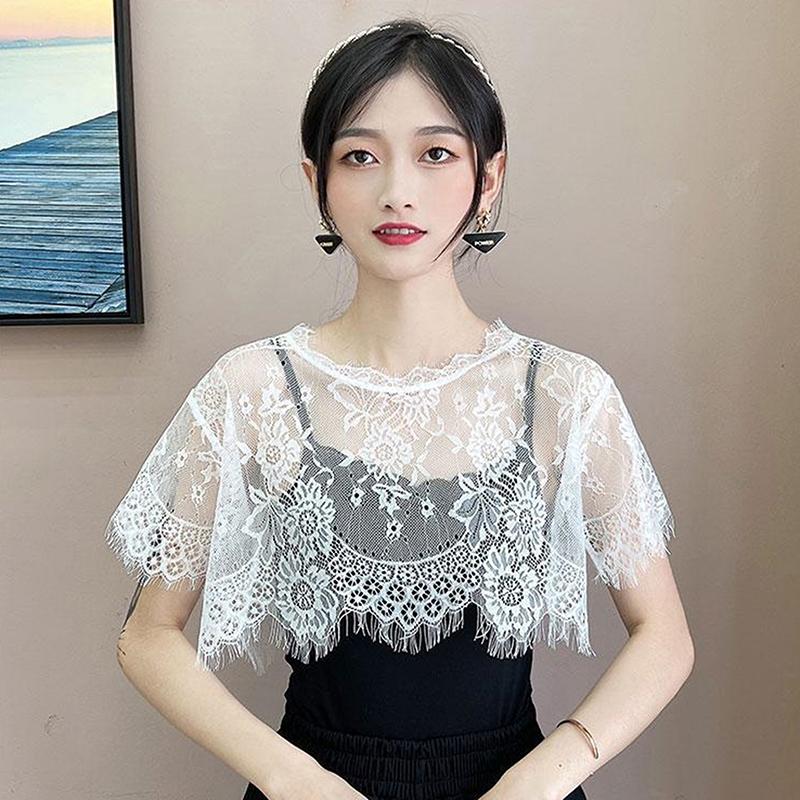 Women Scarf Lace Lace Shawl White Black Blouse Shoulders Scarf Fake Collar Cape Spring Autumn