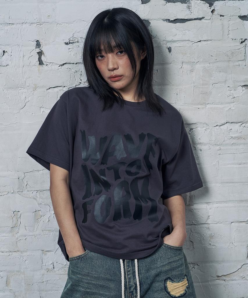 Peideu [Set] Pd Industry Waveform Short Sleeve T-Shirt 2-Piece Package