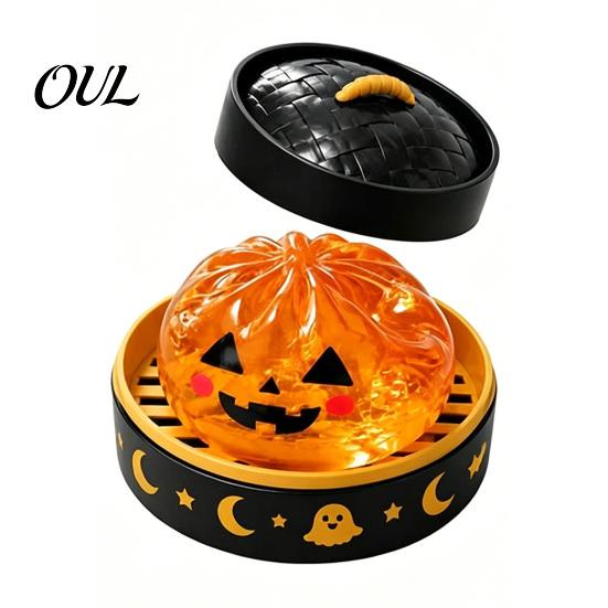 Spooky Halloween Decor Decompression Toy, with Glitter Squishy Dumpling Pumpkin/Eyeball/Ghost Shape, Portable Anxiety Relief Gifts Stress Sensory