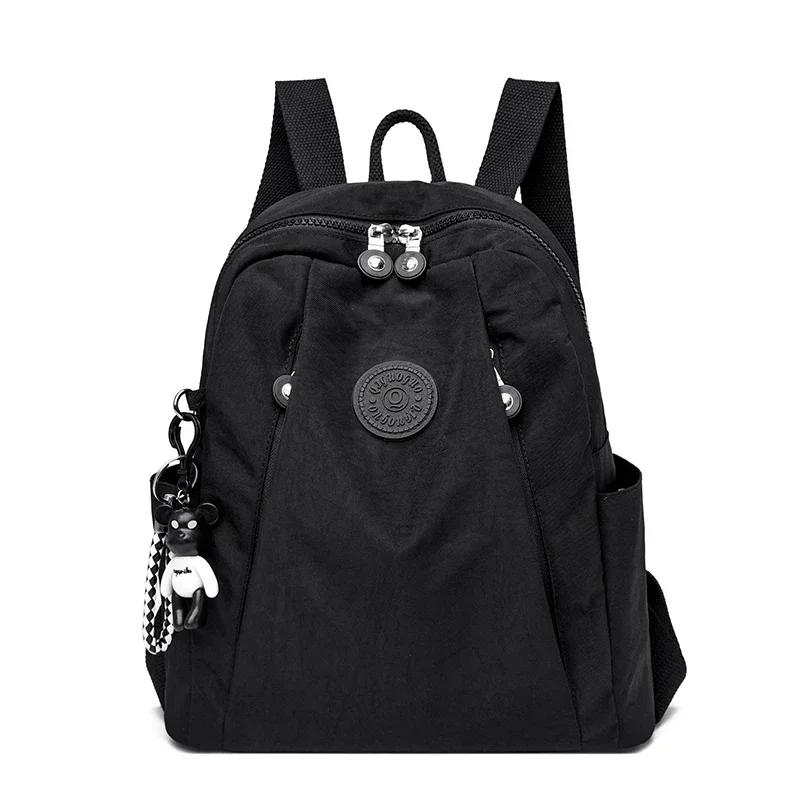 

2025 Новый Водонепроницаемый Рюкзак из Нейлоновой Ткани для Женщин Модные Школьные Сумки для Девочек-Подростков Высококачественная Сумка через Плечо Дорожный Рюкзак 28cm x 13cm x 31cm чёрный