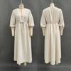 Autumn new 2026 temperament elegant deep V-neck long dress split fork European and American style dress