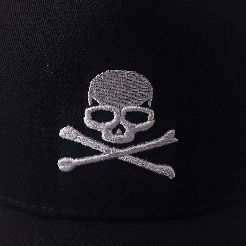 Spring and summer new embroidered skull baseball cap European and American personality breathable truck driver mesh hat