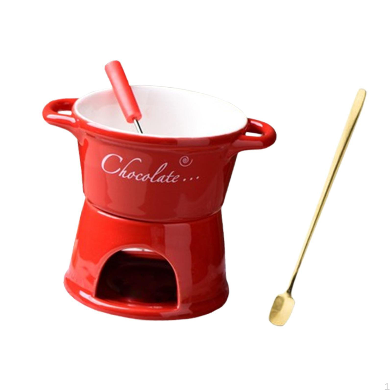 

Кружка для фондю 300 мл, кофейная чашка, плавильная машина для шоколада, подогреватель масла, нагреватель, конфетница для приготовления пищи дома красный