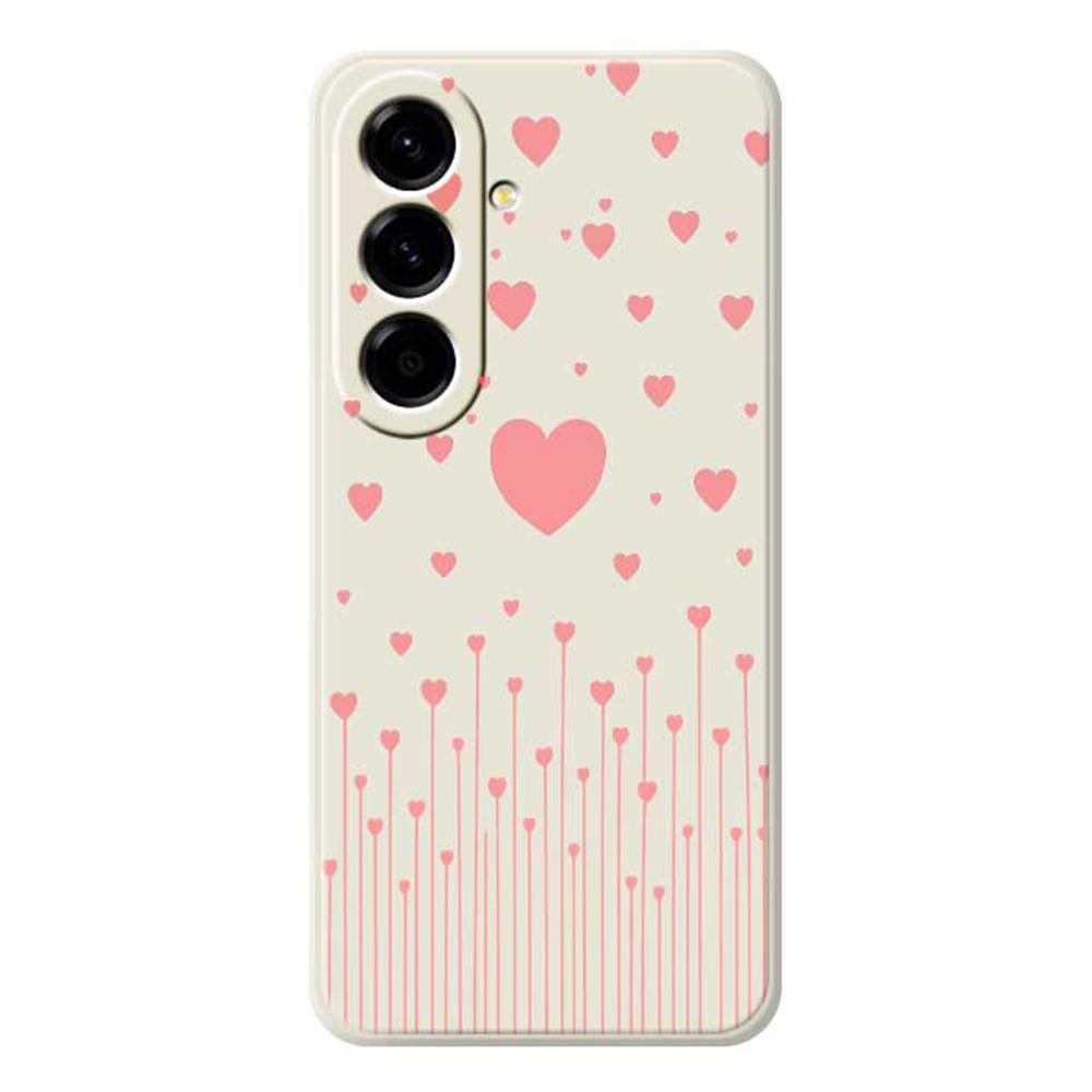 For Samsung Galaxy A56 5G Case Pink Love Pattern Printing Straight Edge TPU Phone Back Cover