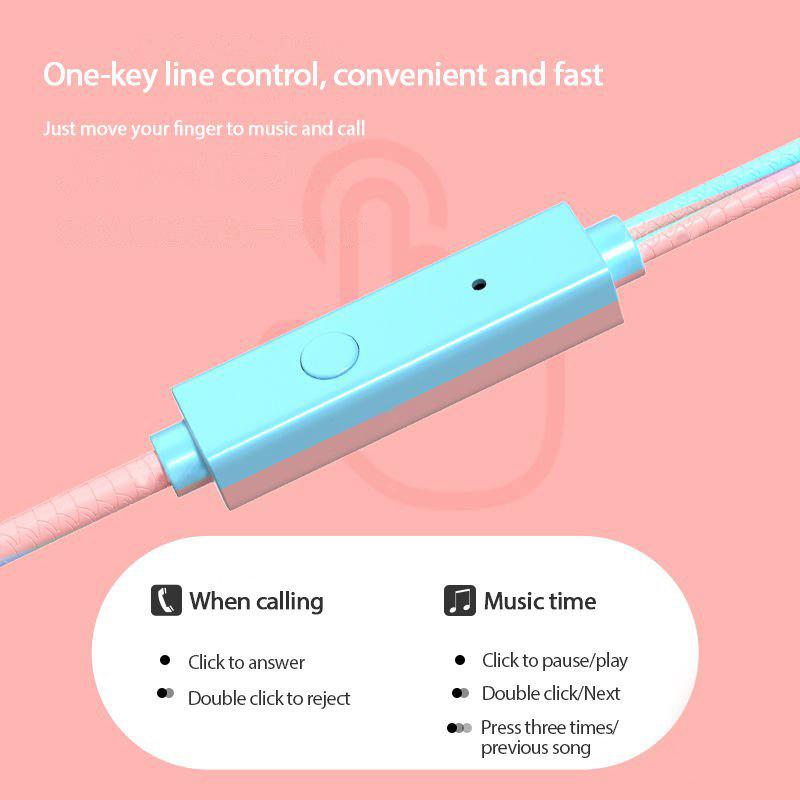 Universal 3.5Mm Stereo In-Ear Macaron Color Headphones Sport Music Earbud Wired Earphones With Mic For Xiaomi Huawei Samsung