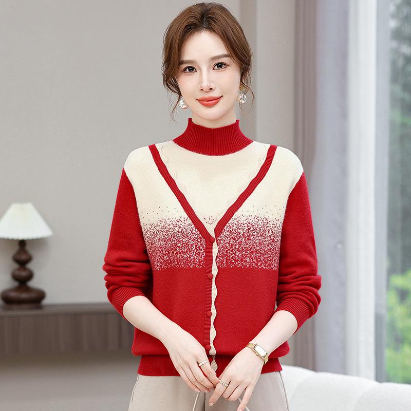 

Мамин зимний флисовый двухпредметный свитер 2024 года: Уютный базовый слой для женщин среднего и пожилого возраста 4XL (145-160 Jin)